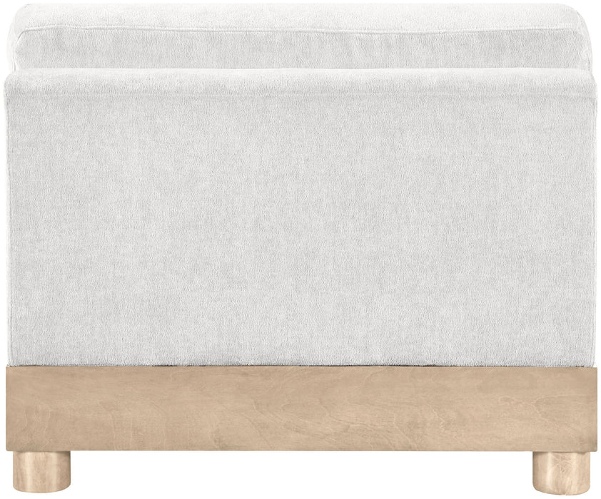 Turin - Chenille Fabric Upholstered Modular Armless Chair - Natural Base - Simple Home Plus