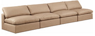 Comfy - Faux Leather Modular Armless Sofa 4 Seats - Tan - Simple Home Plus
