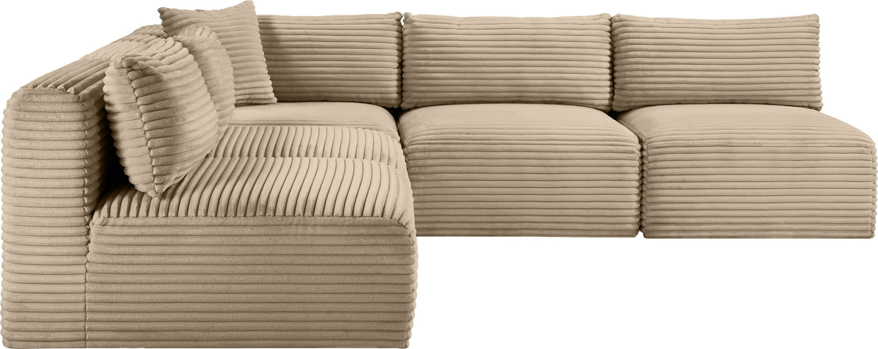Shaggy - Fabric 5 Piece Modular Corner Armless Sectional - Simple Home Plus