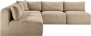 Shaggy - Fabric 5 Piece Modular Corner Armless Sectional - Simple Home Plus