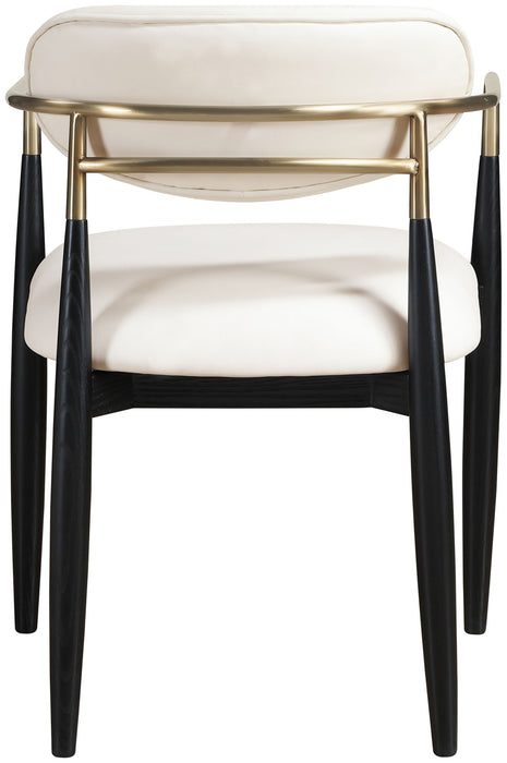 Riccio - Faux Leather Dining Arm Chair (Set of 2) - Black And Gold Frame - Simple Home Plus