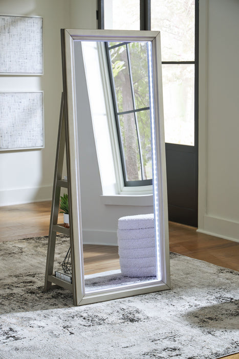 Evesen - Champagne - Floor Standing Mirror With Storage - Simple Home Plus