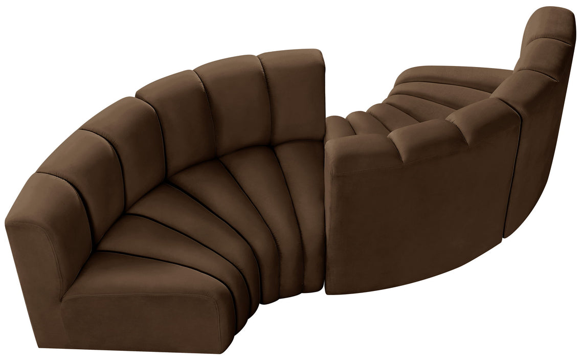 Arc - Velvet 4 Piece Curved Modular Sofa - Simple Home Plus