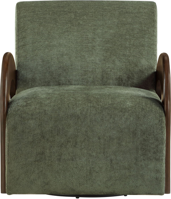 Neria - Chenille Fabric Upholstered Swivel Accent Chair - Painted Brown Base - Simple Home Plus