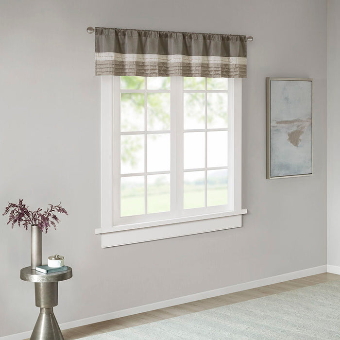 Amherst - Polyoni Pintuck Window Valance - Natural - Simple Home Plus