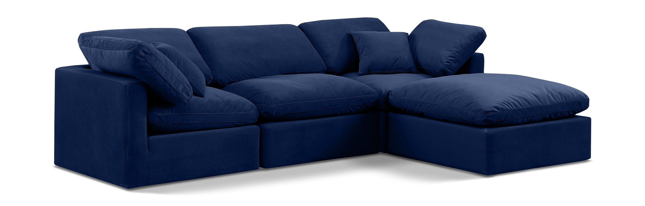 Indulge - Velvet 4 Piece Modular Sectional With Chaise - Simple Home Plus