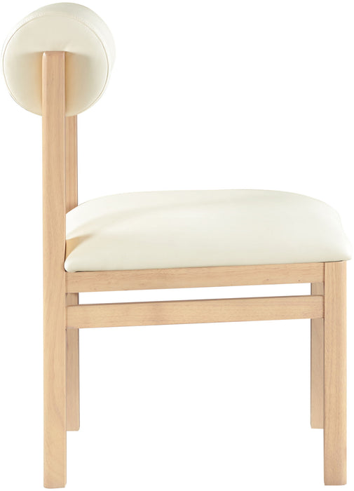 Roundhill - Faux Leather Dining Chair (Set of 2) - Natural Frame - Simple Home Plus