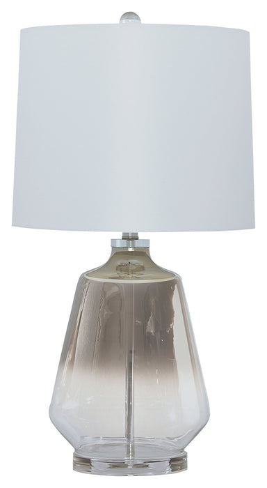 Glass Table Lamp Pearl Silver