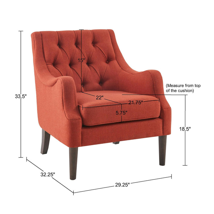 Qwen - Button Tufted Accent Chair - Spice