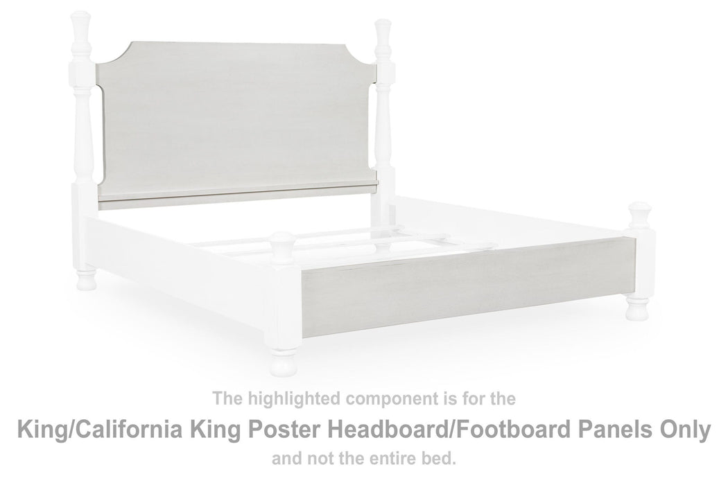 Rowlenstown - King/California King Poster Headboard/Footboard Panels - Antique White - Simple Home Plus
