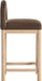 Conrad - Velvet Counter Stool With Natural Legs - Simple Home Plus