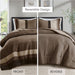Boulder Stripe - King/California King Pieced Comforter Set - Brown - Simple Home Plus