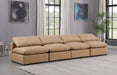 Indulge - Faux Leather 4 Piece Modular Armless Sofa - Tan - Simple Home Plus