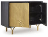 Tayner - Black / Gold Finish - Accent Cabinet - Simple Home Plus