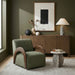 Neria - Chenille Fabric Upholstered Swivel Accent Chair - Painted Brown Base - Simple Home Plus