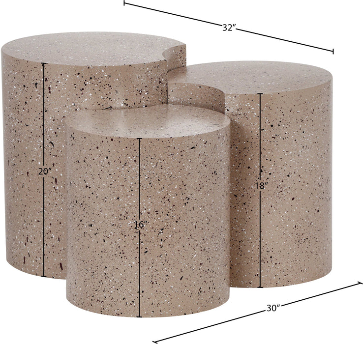 Dimple - 20" 3 Piece Modular End Table - Terazzo Finish - Simple Home Plus