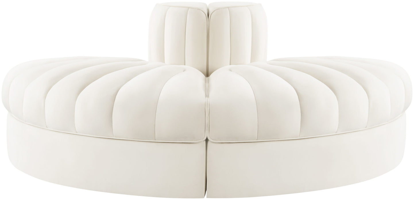 Rummi - Velvet Performance Fabric Upholstered 2 Piece  Rounded Modular Loveseat - Simple Home Plus