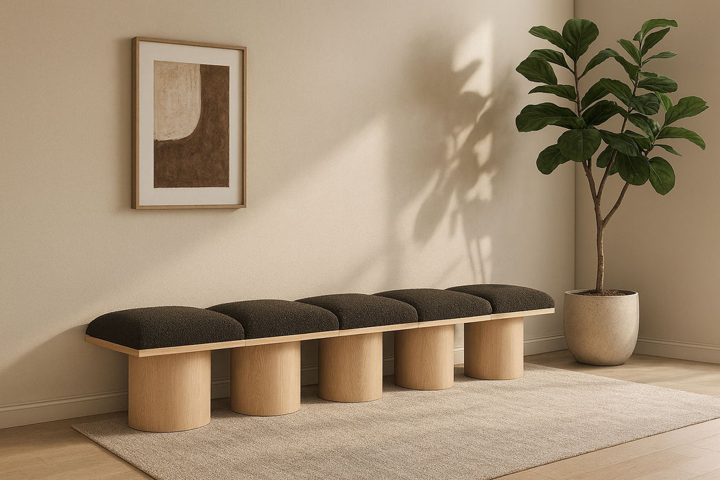 Pavilion - 5 Piece Modular Bench With Natural Base - Simple Home Plus