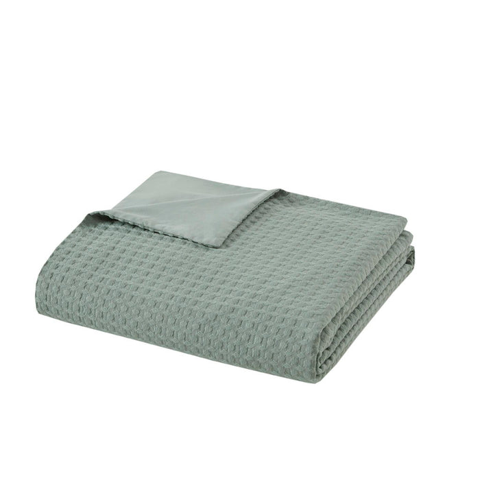 Mina - Twin/Twin XL Weave Textured Duvet Cover Set - Sage Green - Simple Home Plus