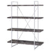 Grimma - 4-Shelf Bookshelf - Rustic Gray And Chrome - Simple Home Plus
