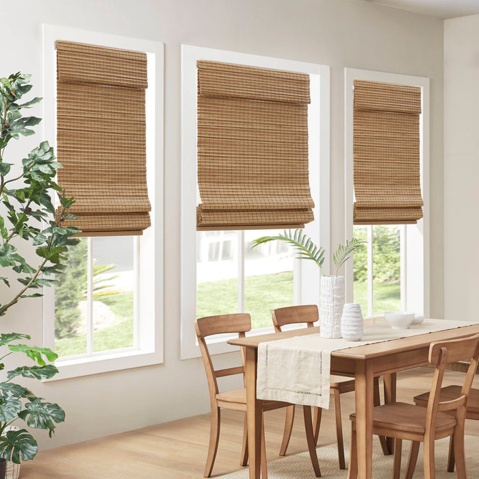 Eastfield - 33''x64" Bamboo Light Filtering Roman Shade 64"L - Neutral