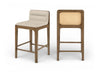 Ellis - Vegan Leather Upholstered Counter Stool (Set of 2) - Brown Base - Simple Home Plus