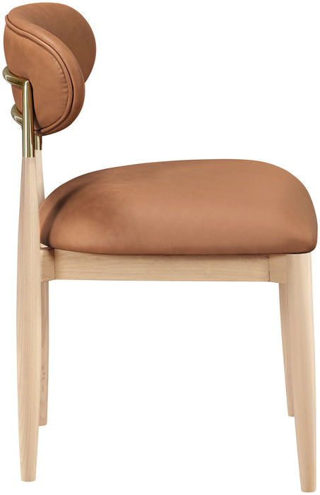 Riccio - Faux Leather Dining Side Chair (Set of 2) - Natural Frame - Simple Home Plus
