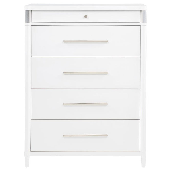 Gracemont - 5-Drawer Bedroom Chest Of Drawers - White - Simple Home Plus