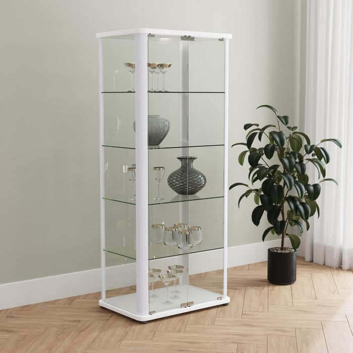 Aero - 5-Shelf Display Curio Cabinet With Led Lighting - Simple Home Plus