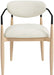 Riccio - Performance Fabric Upholstered Dining Arm Chair (Set of 2) With Light Brown Legs - Cream - Simple Home Plus