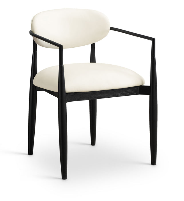 Riccio - Faux Leather Dining Arm Chair (Set of 2) - Black Frame - Simple Home Plus