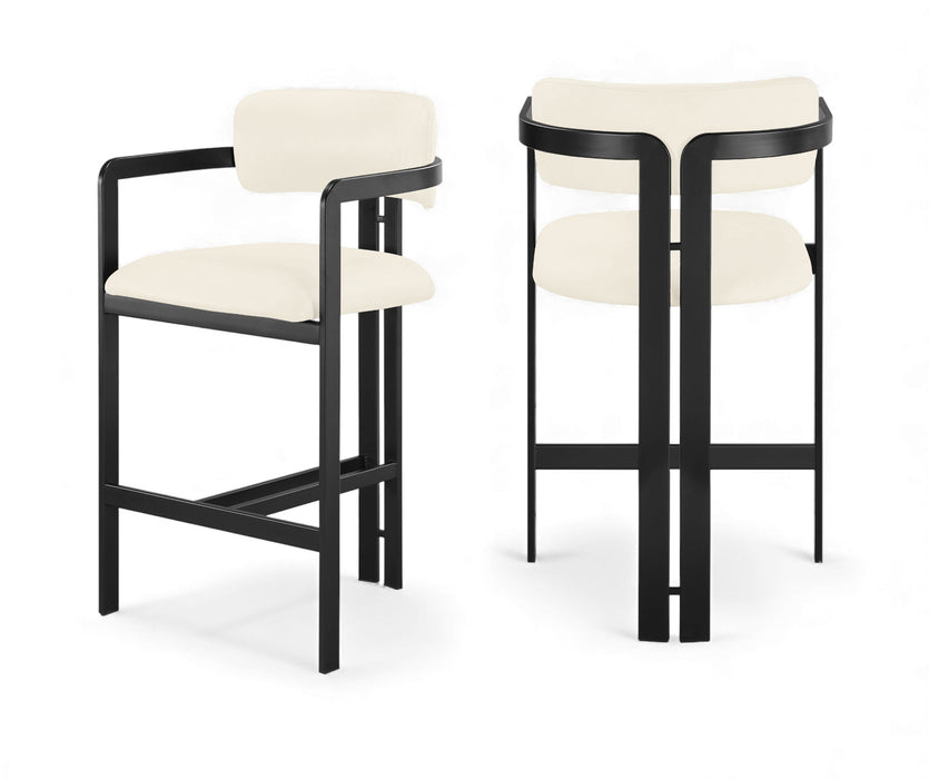 Aurum - Vegan Leather Upholstered Counter Stool With Graphite Black Base - Simple Home Plus