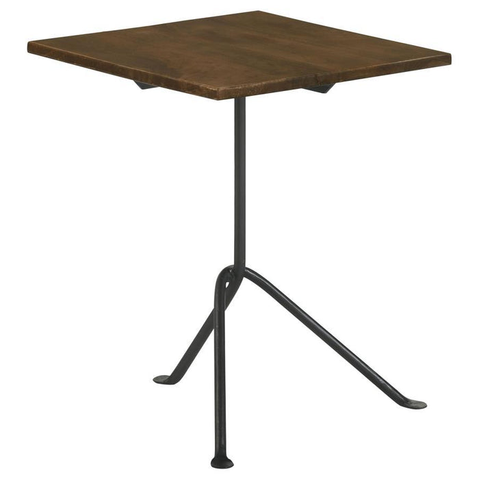 Heitor - Square Wood Top Accent Side Table - Dark Brown - Simple Home Plus