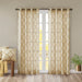 Saratoga - 108" Fretwork Print Grommet Top Window Curtain - Beige / Gold - Simple Home Plus