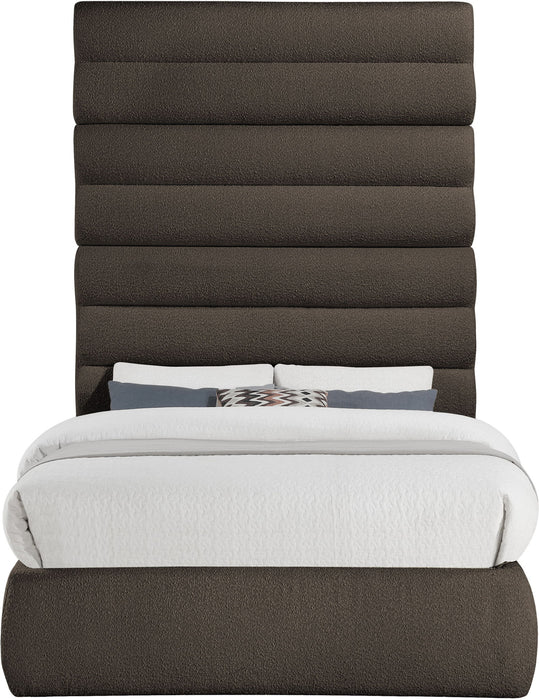 Adam - Boucle Fabric Bed With 89" Headboard - Simple Home Plus