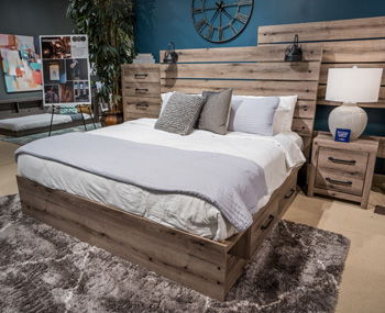 Graystorm - Queen/King Side Storage With Rails - Brown Gray - Simple Home Plus