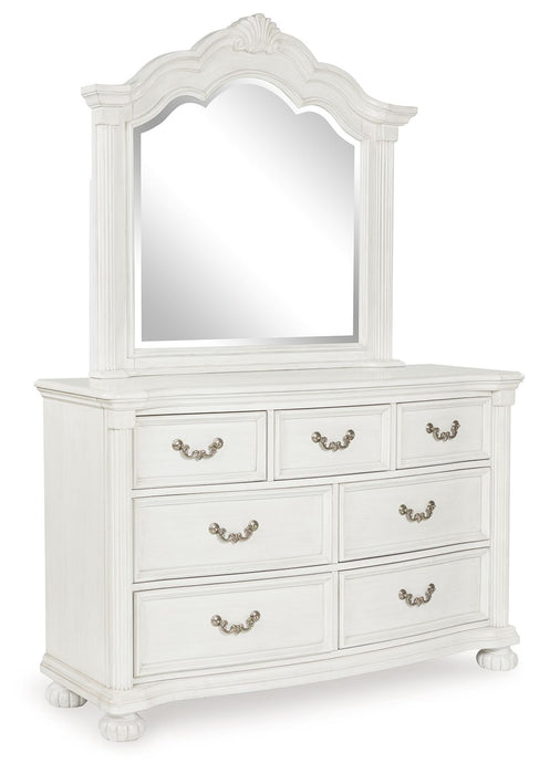 Montelaine - Antique White - Dresser And Mirror - Simple Home Plus