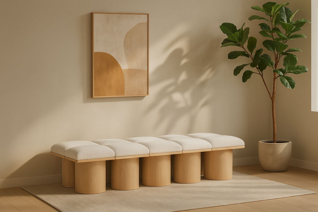 Pavilion - 10 Piece Modular Bench With Natural Base - Simple Home Plus