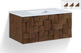Leonardo - Engineered Stone And Solid Wood 24" Wall Mounted Bathroom Vanity - Simple Home Plus