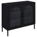 Jess - 2-Door Arched Fluted Glass Accent Cabinet - Black - Simple Home Plus