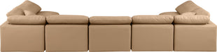 Indulge - Faux Leather 7 Piece Modular U-Shaped Sectional - Tan - Simple Home Plus