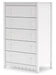 Hallityn - White - Five Drawer Chest - Simple Home Plus