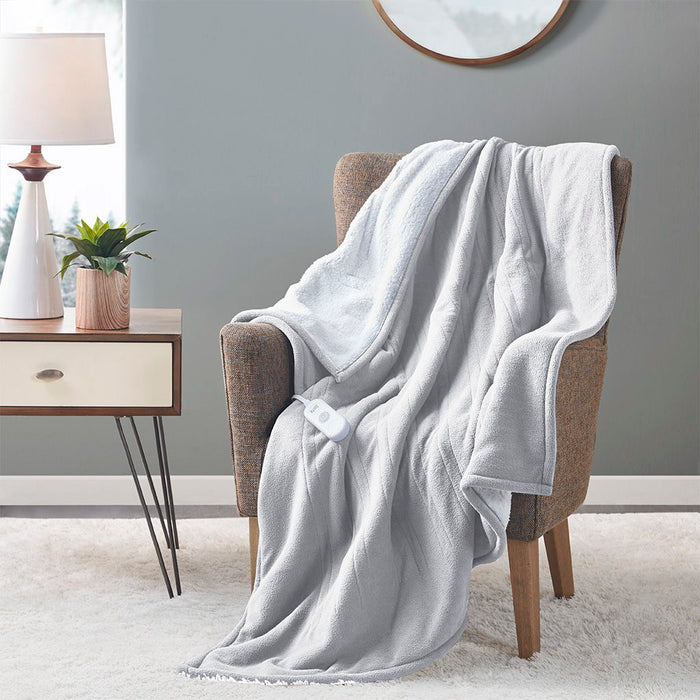 Heated Throw Extra Comfort - Light Gray - Simple Home Plus