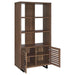 Maddox - 3-Shelf Cabinet Bookcase - Walnut - Simple Home Plus