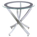 Brooke - Round Glass Top Side End Table Metal Base - Simple Home Plus