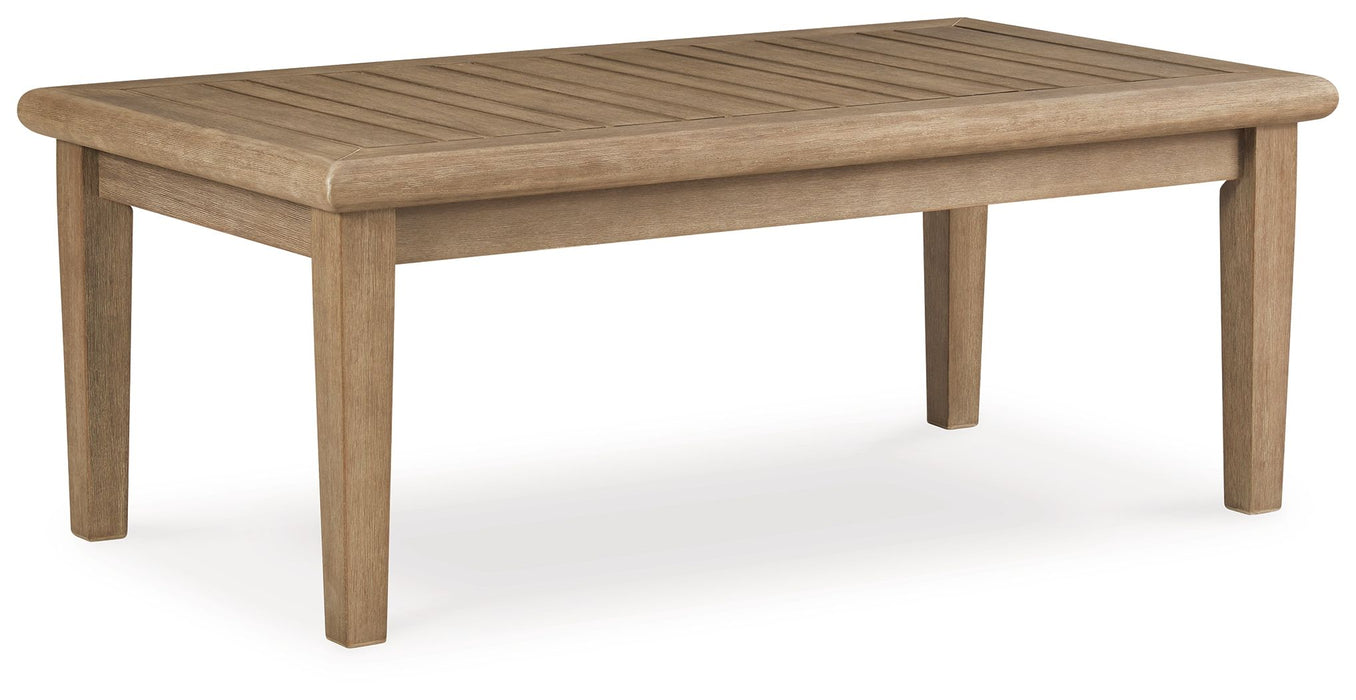 Carter Hall - Rectangular Cocktail Table - Beige - Simple Home Plus