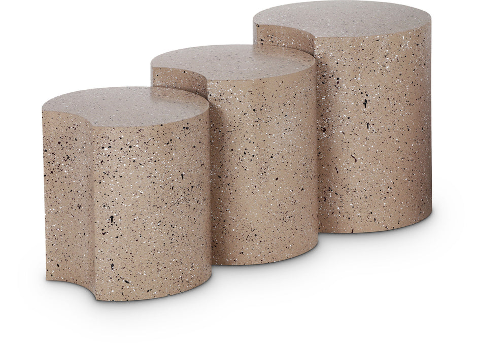 Dimple - 3 Piece Modular End Table - Terazzo Finish - Simple Home Plus