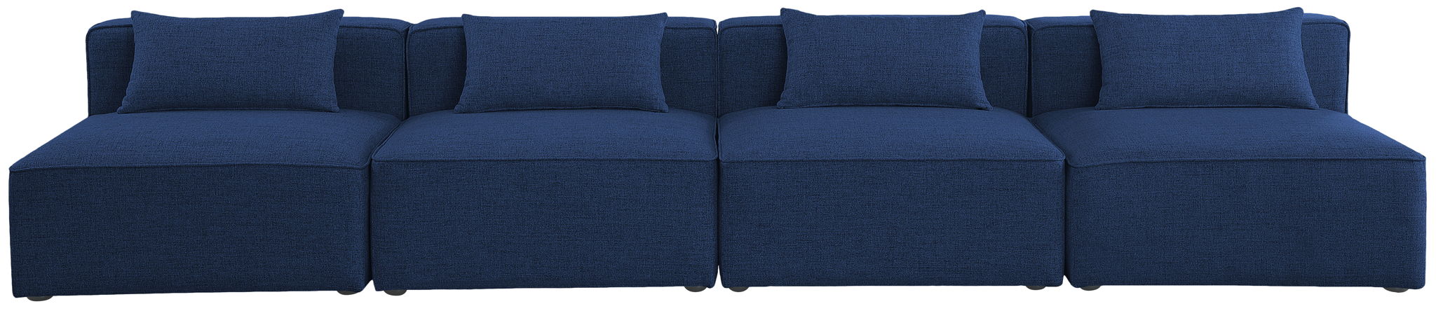 Cube - Linen Modular 4 Seat Armless Sofa - Simple Home Plus