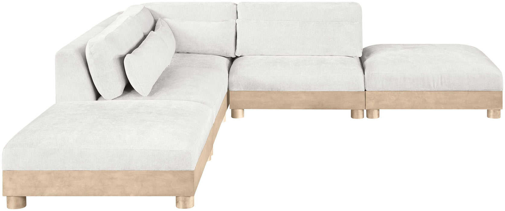 Turin - Chenille Fabric Upholstered Modular Sectional - White - Simple Home Plus