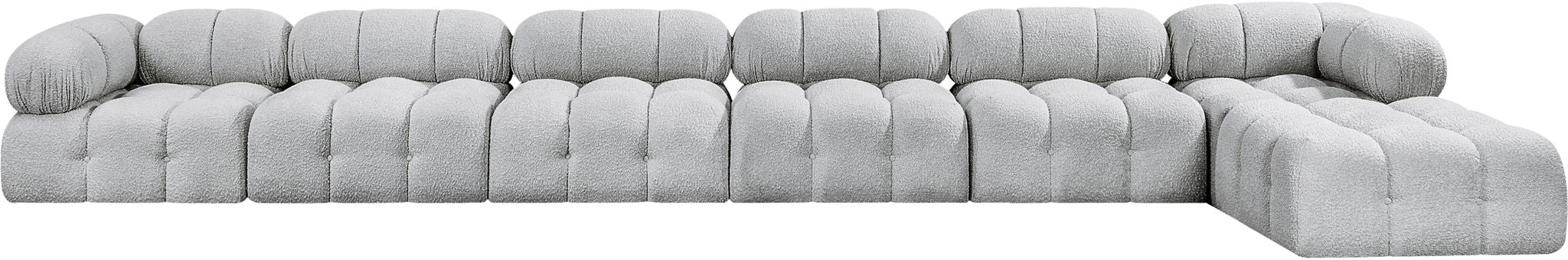 Ames - 7 Piece Boucle Fabric Modular L-Shaped Sectional - Simple Home Plus